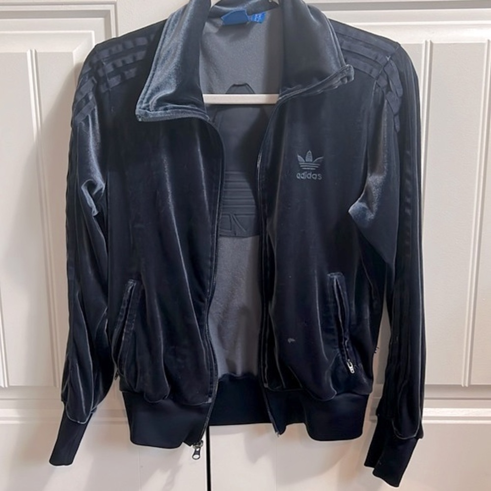 Adidas Women's Velour Tracksuit Jacket | Size Small